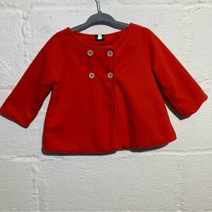 Baby Ball Red Baby Girl Pea Coat - Size 65